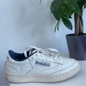 Women Size 8 Reebok Club C 85 Vintage Sneaker Shoe Eggshell Blue| Boy Size 6.5
